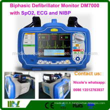 CE, défibrillateur biphasique approuvé ISO aed Moniteur DM7000 avec ECO SPO2 et NIBP